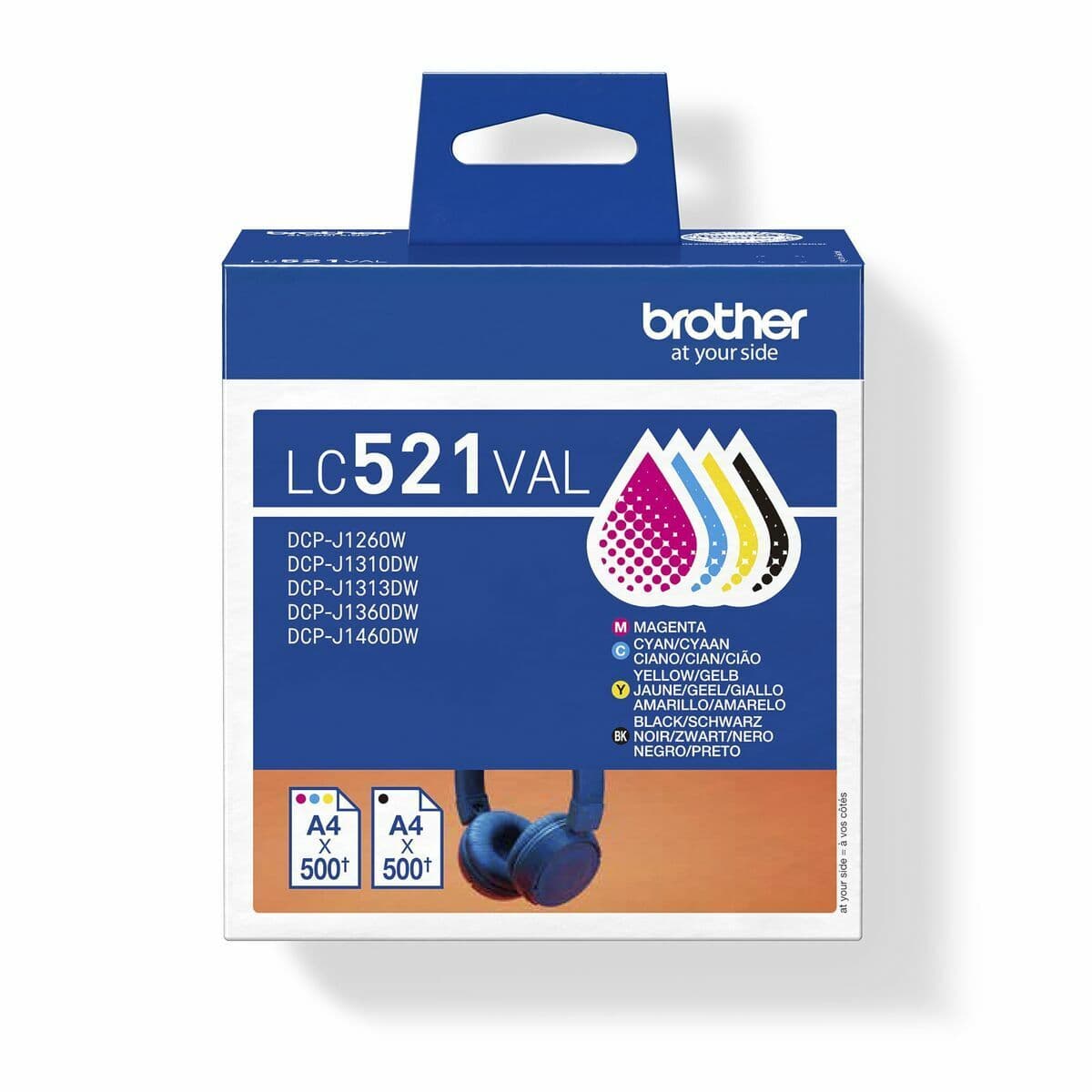 image-Original Ink Cartridge Brother LC521VAL Yellow (4 Units)
