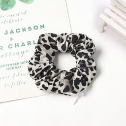 image-Qiyue Europe and America zipper intestine ring cross-border Amazon head ring wholesale fashion storm point leopard print hair ring hair accessories