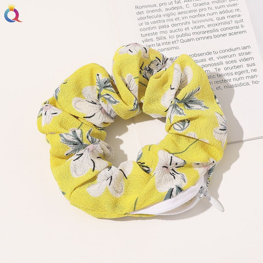 image-Qiyue Europe and America zipper intestine ring cross-border Amazon head ring wholesale fashion storm point leopard print hair ring hair accessories