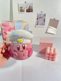 image-Japanese Kirby Star Kirby Cup Explore and discover peripheral mugs girls ceramic water cups cartoon with lids