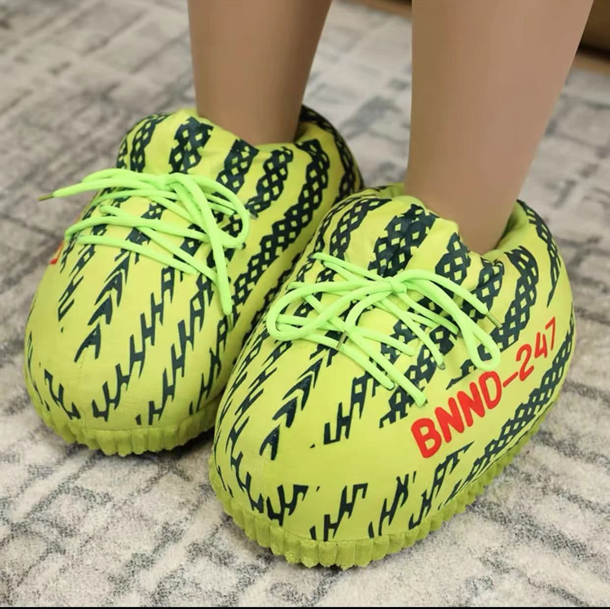 image-Douyin coconut cotton slippers back to the future glowing cotton shoes aj1 black red spoof warm home cotton slippers wholesale