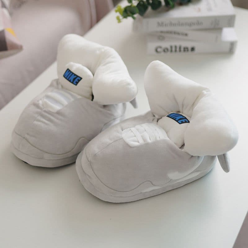 image-Douyin coconut cotton slippers back to the future glowing cotton shoes aj1 black red spoof warm home cotton slippers wholesale