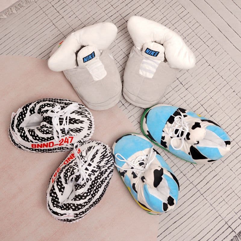 image-Douyin coconut cotton slippers back to the future glowing cotton shoes aj1 black red spoof warm home cotton slippers wholesale