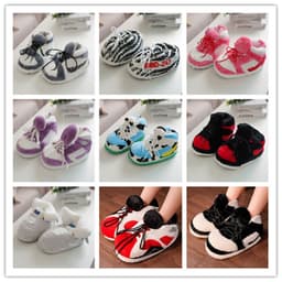 image-Douyin coconut cotton slippers back to the future glowing cotton shoes aj1 black red spoof warm home cotton slippers wholesale