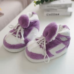 image-Douyin coconut cotton slippers back to the future glowing cotton shoes aj1 black red spoof warm home cotton slippers wholesale