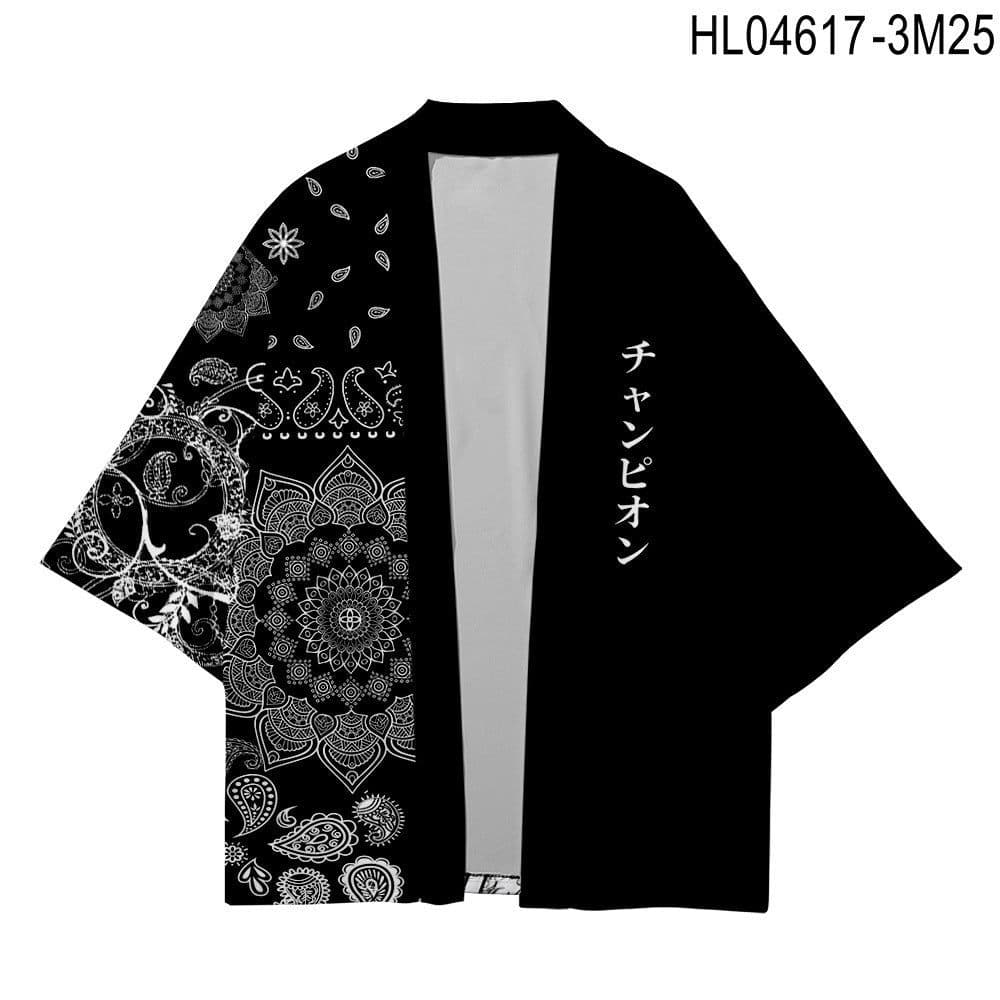 image-2023 New Product Wave Pattern Cashew Japanese Kimono Bathrobe Fashionable 3D Printed Cloak Clothing for Men and Women