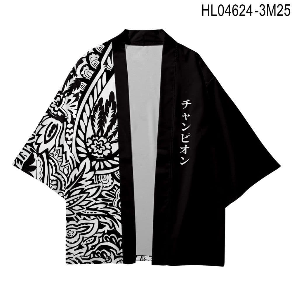 image-2023 New Product Wave Pattern Cashew Japanese Kimono Bathrobe Fashionable 3D Printed Cloak Clothing for Men and Women