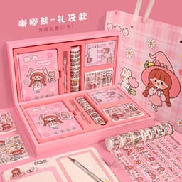 image-Ziyi cartoon Japanese hand ledger set girl heart gift box hand ledger material high-value notebook tape sticker