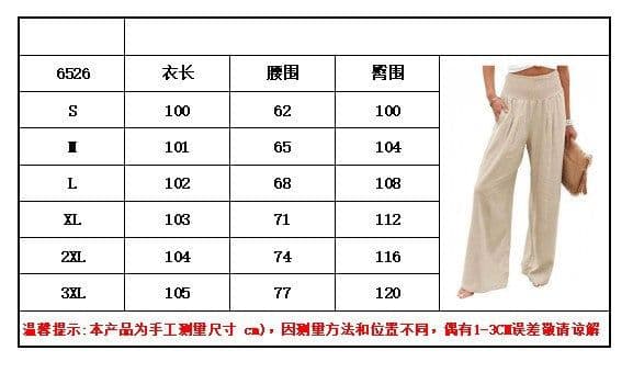 image-Wish Amazon 2023 European and American Style Women High Waist Pleated Trousers Loose Pockets Casual Beach Cotton Linen Wide Leg Pants