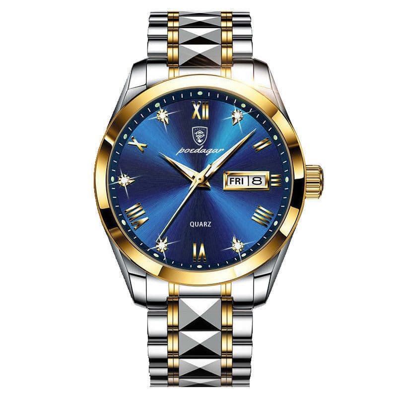 image-Cross-border hot selling AliExpress popular Swiss certified imported waterproof luminous dual calendar men's watch drop shipping