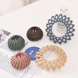 image-Cross-border best-selling bird's nest plate hair iron bird's nest hair ring Korean hair accessories meatball head high ponytail lazy jewelry clip