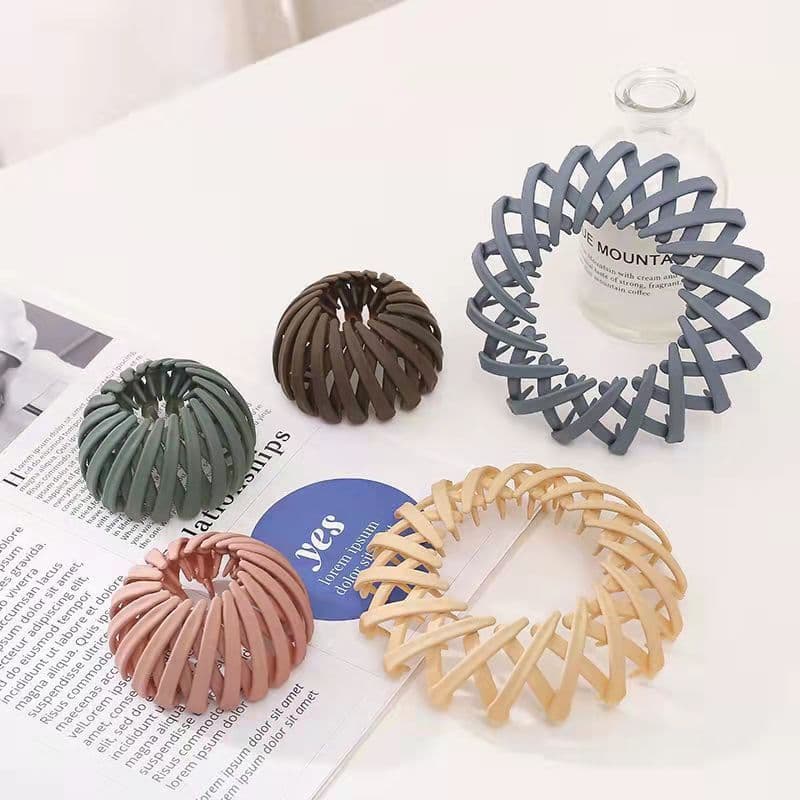 image-Cross-border best-selling bird's nest plate hair iron bird's nest hair ring Korean hair accessories meatball head high ponytail lazy jewelry clip
