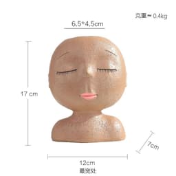 image-Closed-eyed doll character resin flower pot white creative art statue sculpture decoration Nordic style decoration wholesale