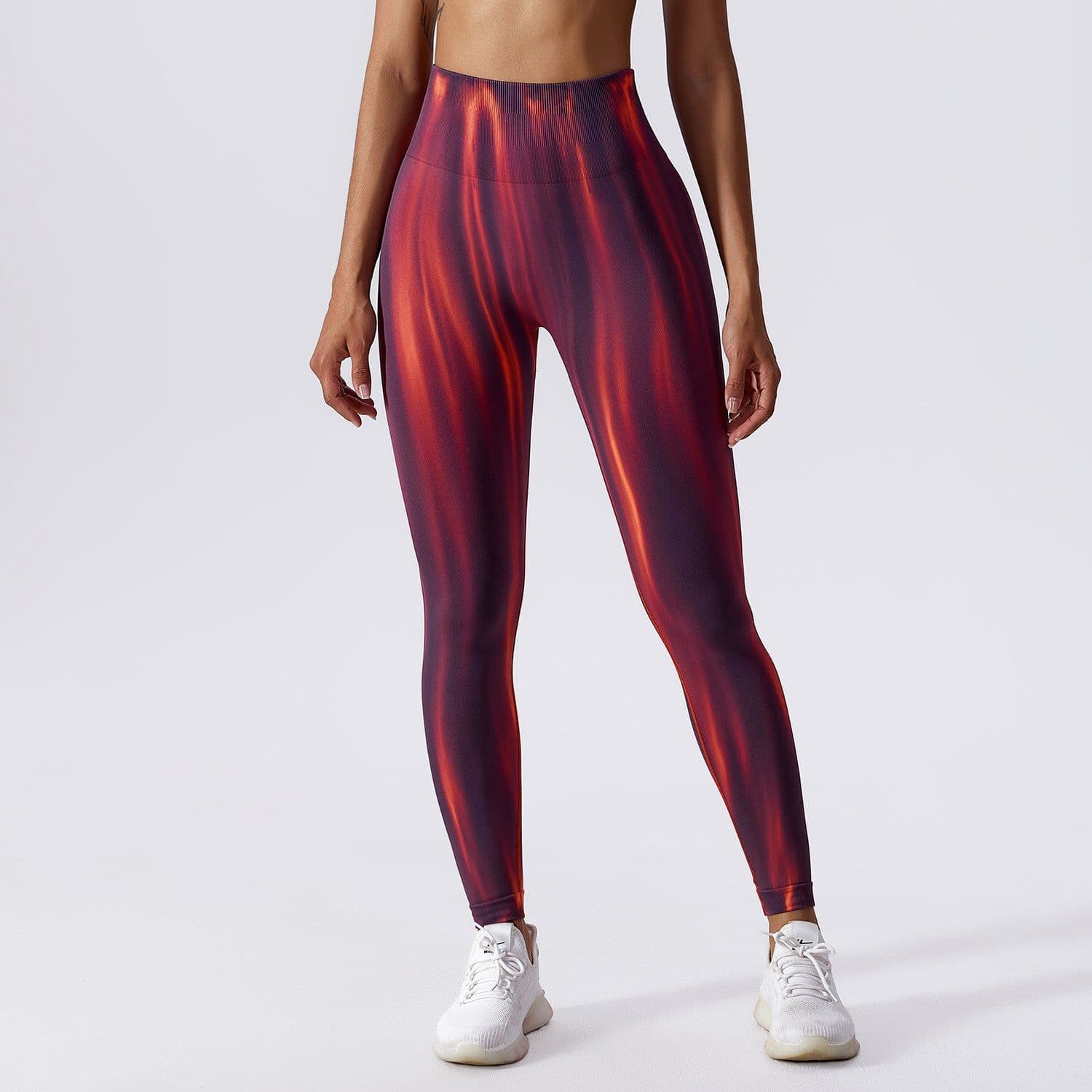 image-Cross-border European and American tie-dye Aurora hip-lifting seamless yoga pants leggings high-waisted fitness sweatpants for women 7162