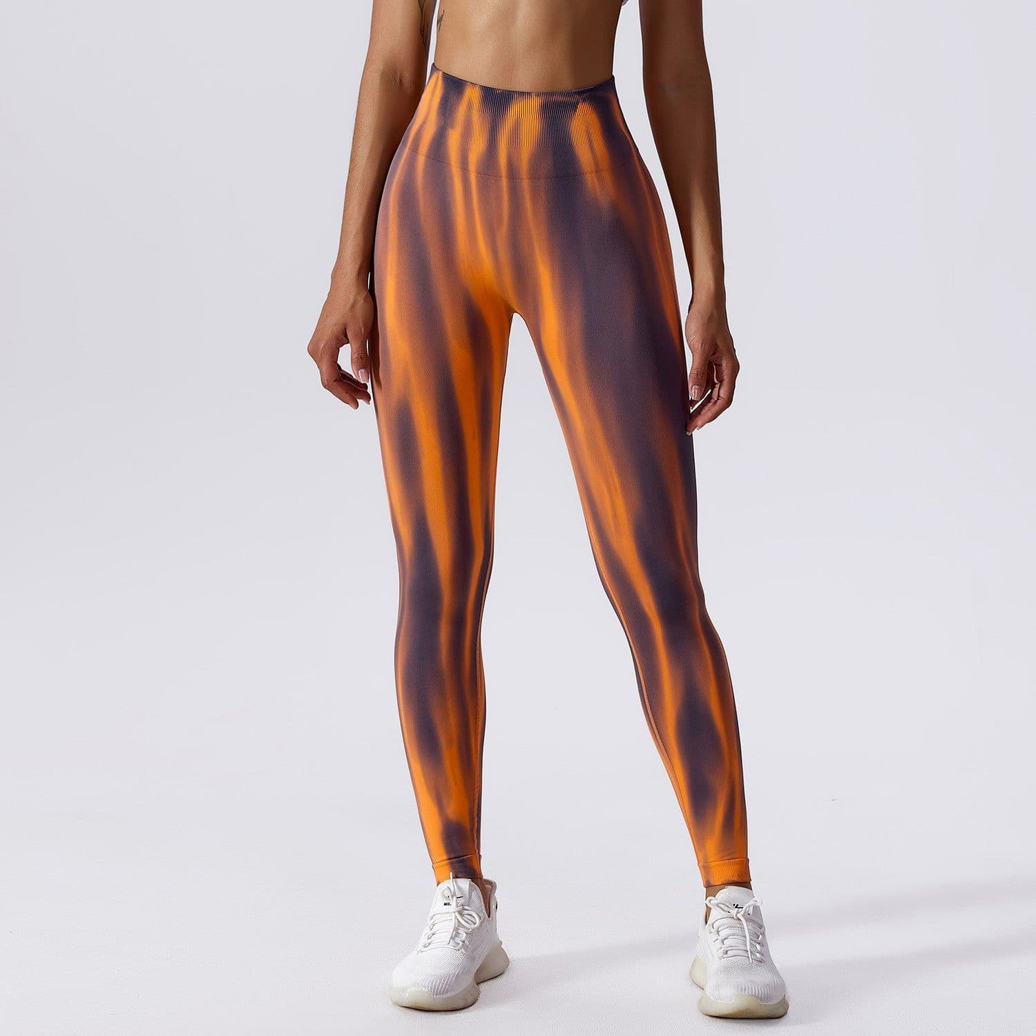 image-Cross-border European and American tie-dye Aurora hip-lifting seamless yoga pants leggings high-waisted fitness sweatpants for women 7162