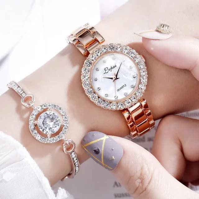 image-Watches-Set Bangle Clock Bracelet Wrist-Watch Quartz Women Fashion Ladies Brand Luxury