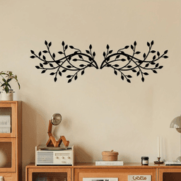 image-Modern Minimalist Iron Leaf Wall Art - Living Room Office Decor (Waterproof, Rustproof)