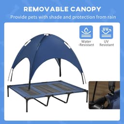 image-Dog Cot Cooling Pet Bed - Dark Blue/Black XL Size 48"L
