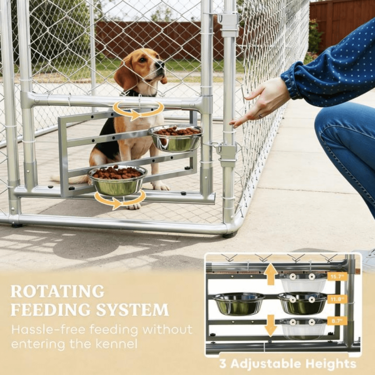 image-Dog Kennel Outdoor 20' x 7.5' x 5' Galvanized Steel Canopy