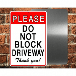 image-Weatherproof No Parking Private Driveway Sign - Commercial/Residential Use 8x12"