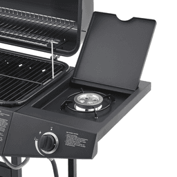 image-6-Burner Stainless BBQ Grill, 59000 BTU, Side Burner, Propane, Enamel-Coated, 60" Tall