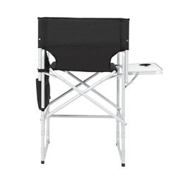 image-Round Director's Chair - Silver Iron/Black Cloth - 103x60x49cm - 120kg
