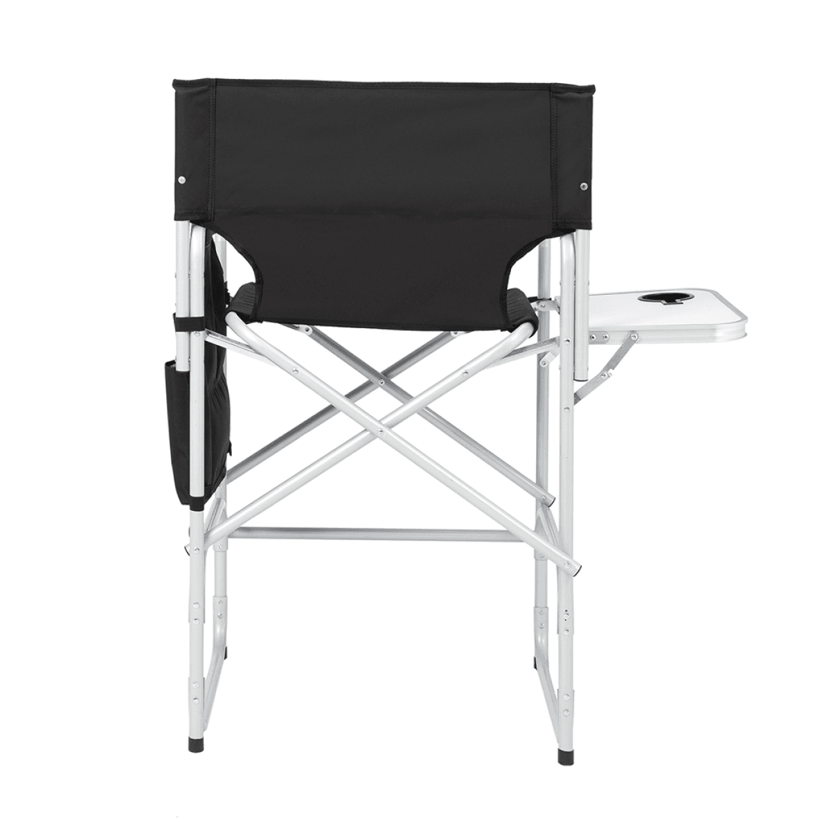 image-Round Director's Chair - Silver Iron/Black Cloth - 103x60x49cm - 120kg