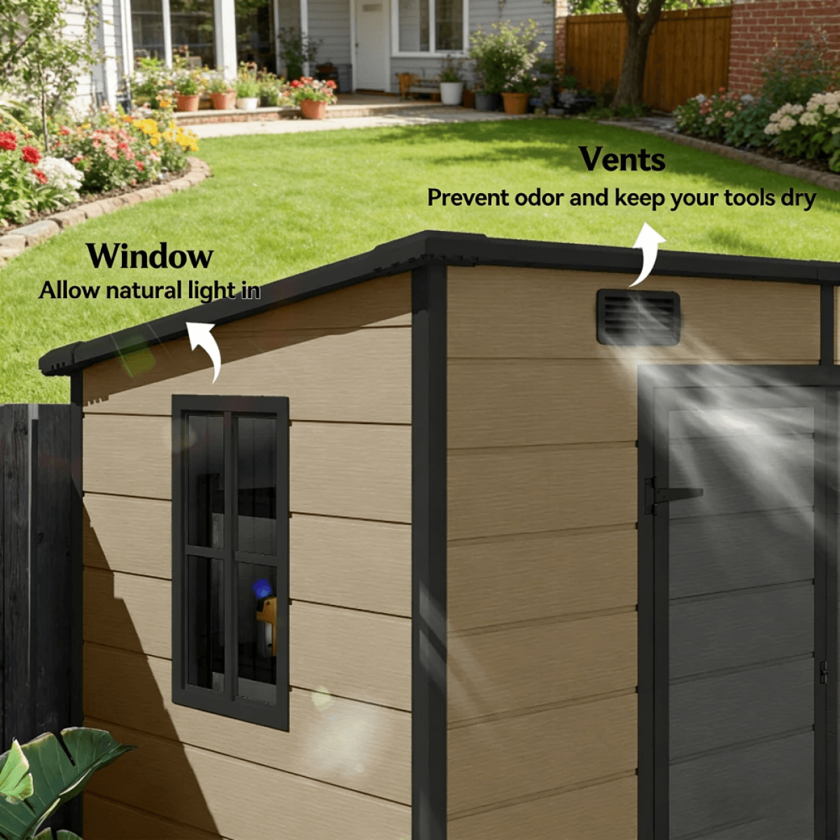 image-Outdoor Garden Storage Shed Tool House