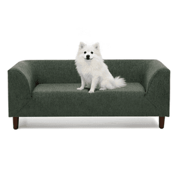 image-Pet sofa with backrest and armrests, modern rectangular pet sofa suitable for small and medium dogs, soft cushion comfortable dog sofa,-OLIVE GREEN