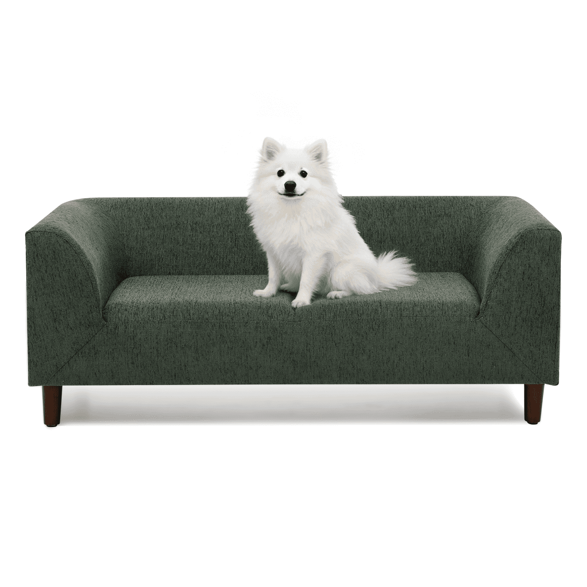 image-Pet sofa with backrest and armrests, modern rectangular pet sofa suitable for small and medium dogs, soft cushion comfortable dog sofa,-OLIVE GREEN