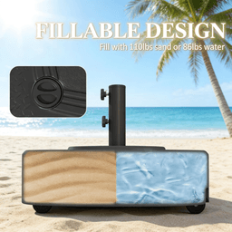 image-Outdoor Umbrella Base - Black 22.4"