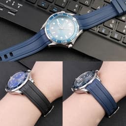 image-20mm Silicone Rubber Watch Bands for Omega Seamaster Speedmaster Moonswatch