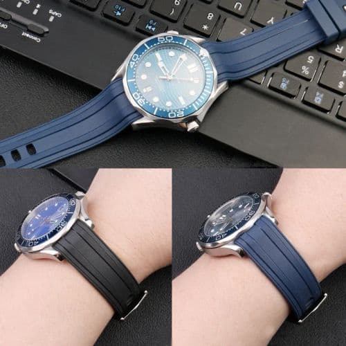 image-20mm Silicone Rubber Watch Bands for Omega Seamaster Speedmaster Moonswatch