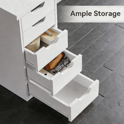 image-Computer Desk - Brown 5 Drawer
