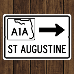 image-St Augustine Florida A1A Highway Road Sign Souvenir Decor 20x30cm Metal