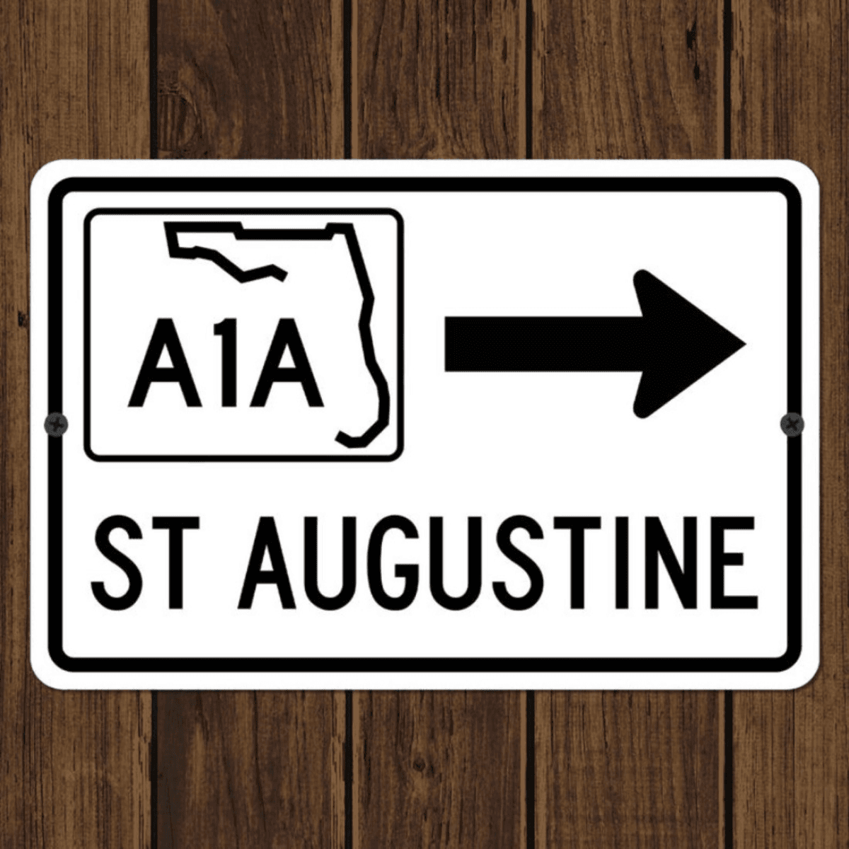 image-St Augustine Florida A1A Highway Road Sign Souvenir Decor 20x30cm Metal