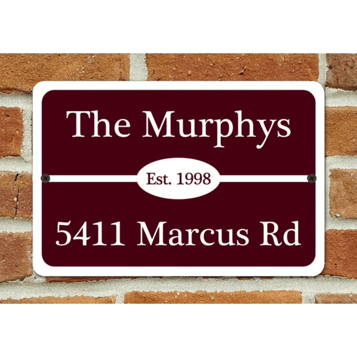 image-Personalized Family Name Metal House Sign Plaque Customizable Address Numbers