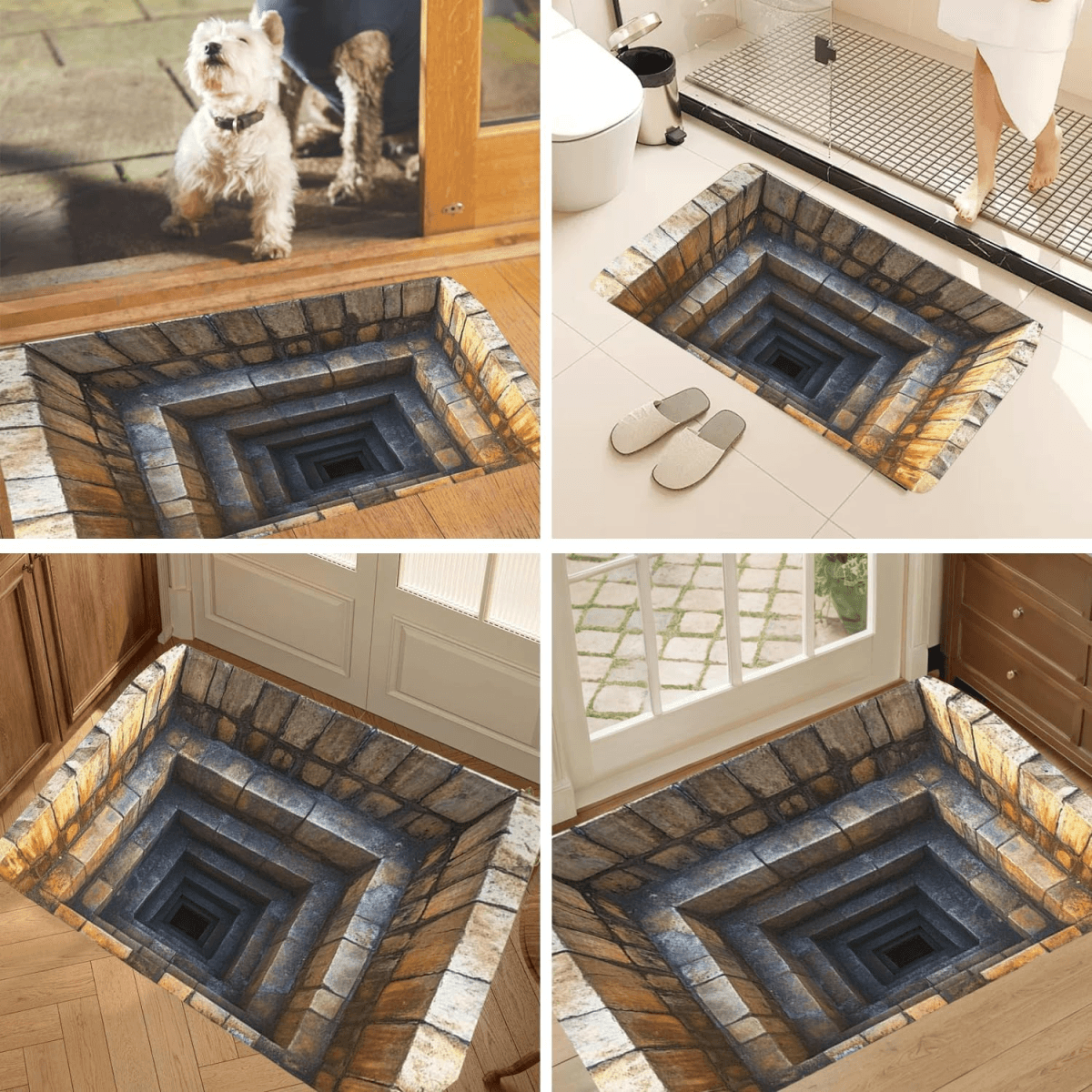 image-3D Optical Illusion Doormat - Ground Crack Design Anti-Slip Rug