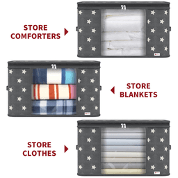 image-VINSANI 3pc DELUXE STORAGE BAGS GREY STAR 0000329