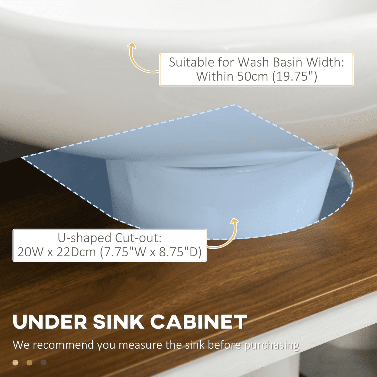 image-Bathroom Sink Cabinet, Freestanding Under Sink Cabinet, White