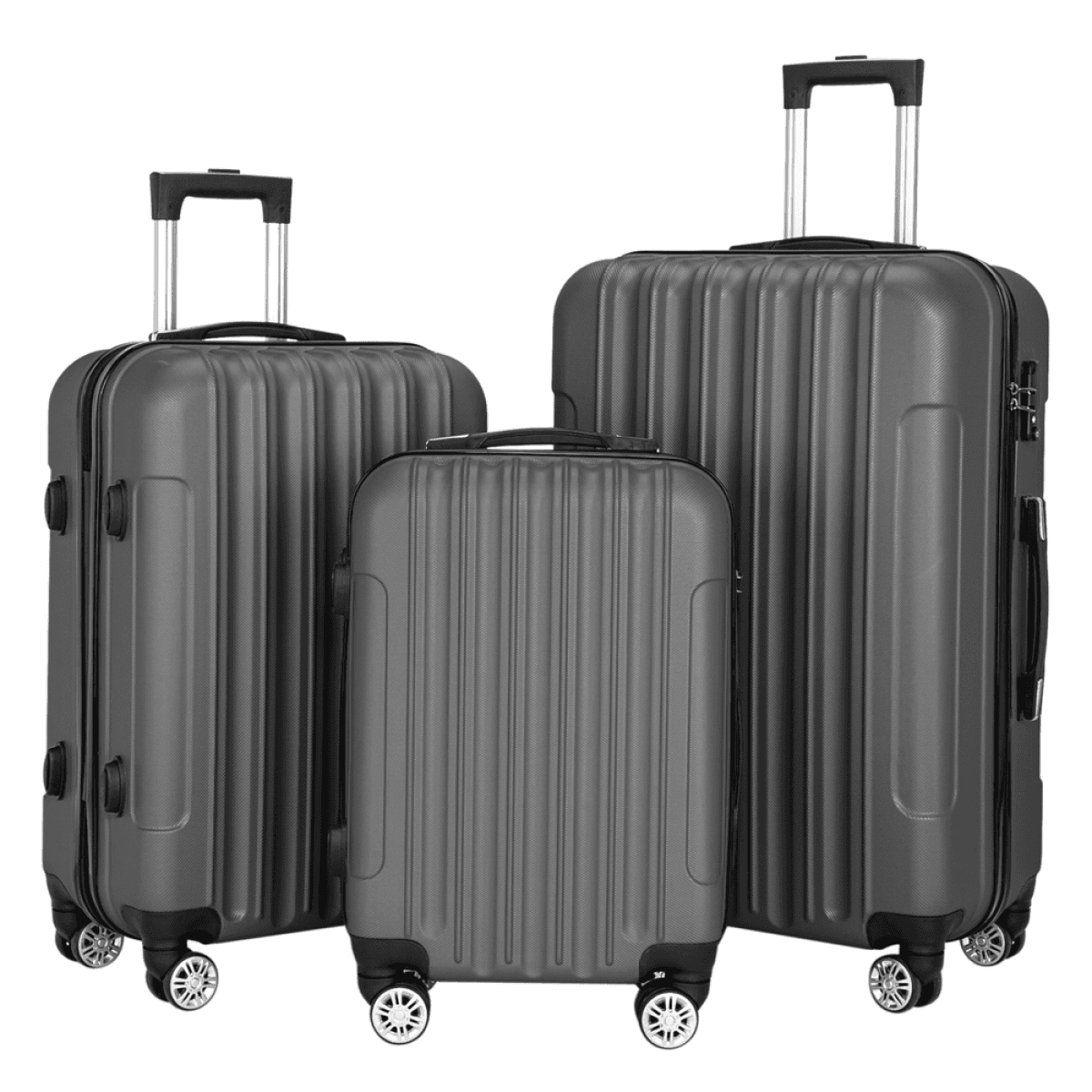 image-3-in-1 Large Capacity Travel Suitcase Set - Dark Gray 20"/24"/28"