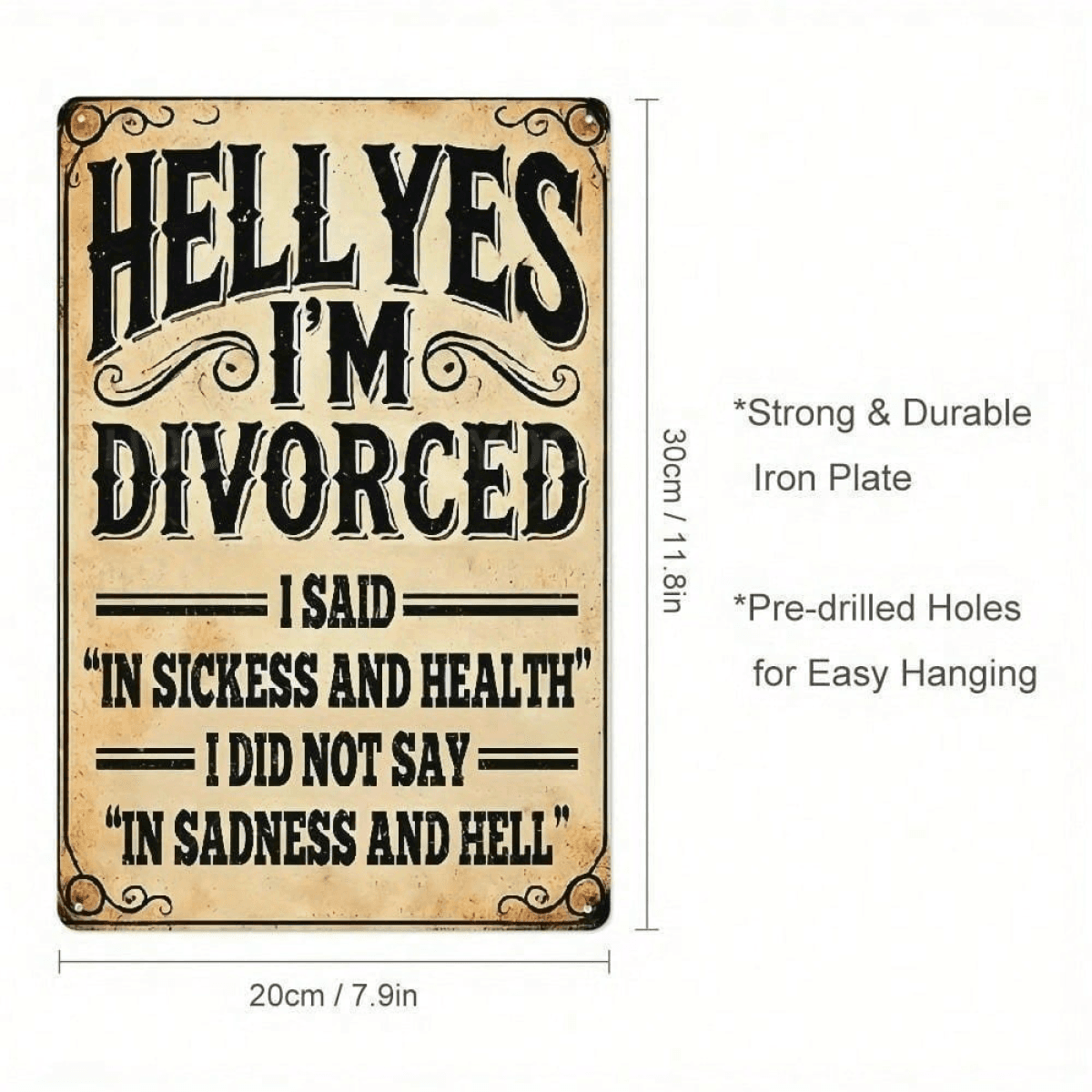 image-Vintage Rustic Aluminum Sign, 8x12 Inch (20.3x30.5cm) - Durable, Unique Decor