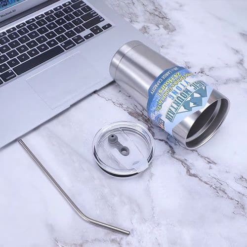 image-900ml Stainless Steel Insulated Thermos Cup for Cold Beverages Travel