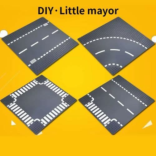 image-AMAZINGBLOKS City Road Base Plate - CE Certified & Compatible with Building Blocks