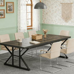 image-Conference Table - Rectangular, 6-Seat, Durable Wood, 70.86”L x 31.49”W x 29.52”H
