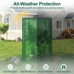 image-Portable Mini Greenhouse 39"x20"x59" PE Cover Tool-Free Green
