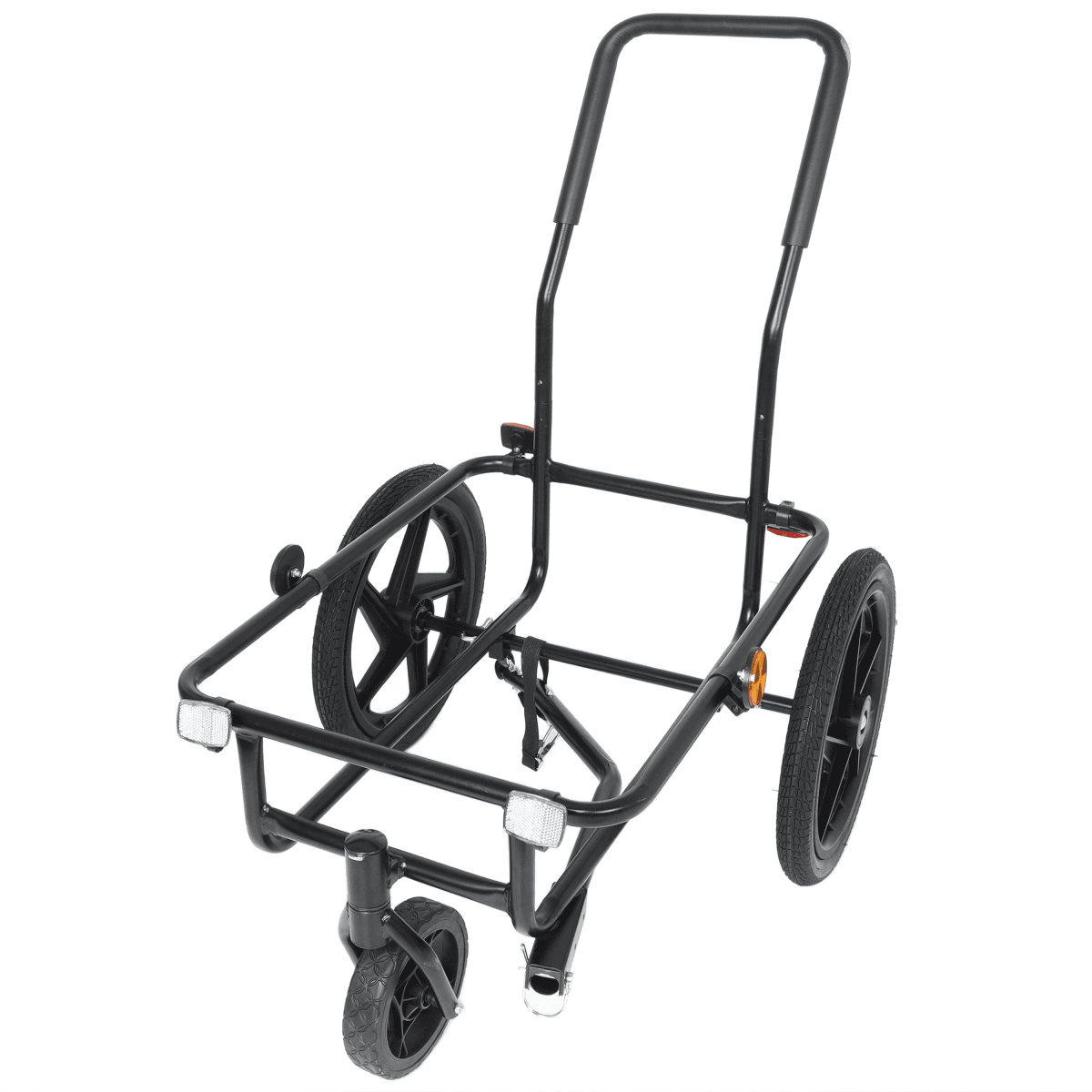 image-2-in-1 Bike Trailer Pushcart - Black with Waterproof Cover and Tow Hitch