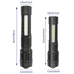 image-(2Pack)USB Rechargeable LED Flashlight Adjustable Focus Camping Hiking Outdoor Flashlight Work light (Logistics only For USPS.TK/TMEU only For self-pickup)