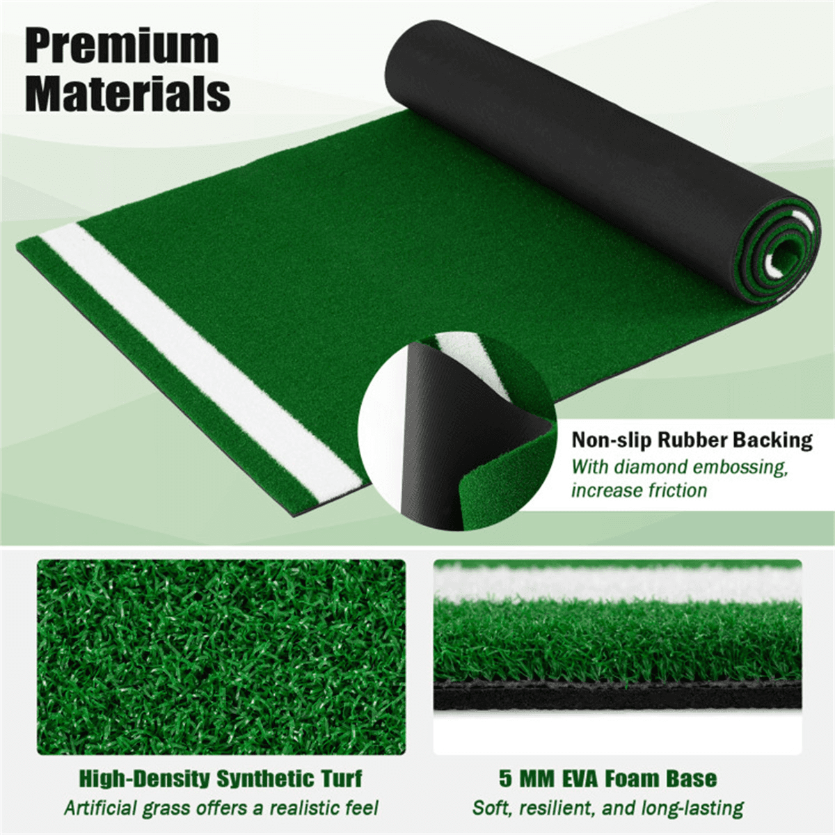 image-Softball Pitching Mat - 10ft x 3ft Green Artificial Turf Training Aid