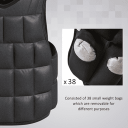 image-HOMCOM 20kg Adjustable Weight Vest - Black Padded Training Vest